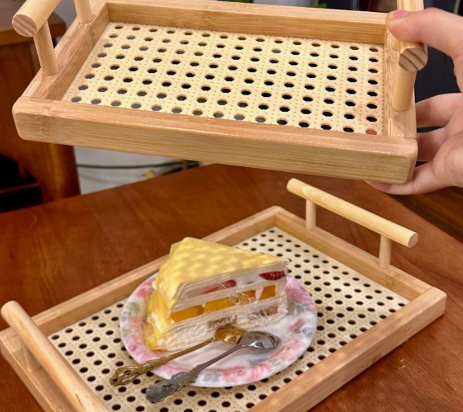 《6103》竹製提手托盤