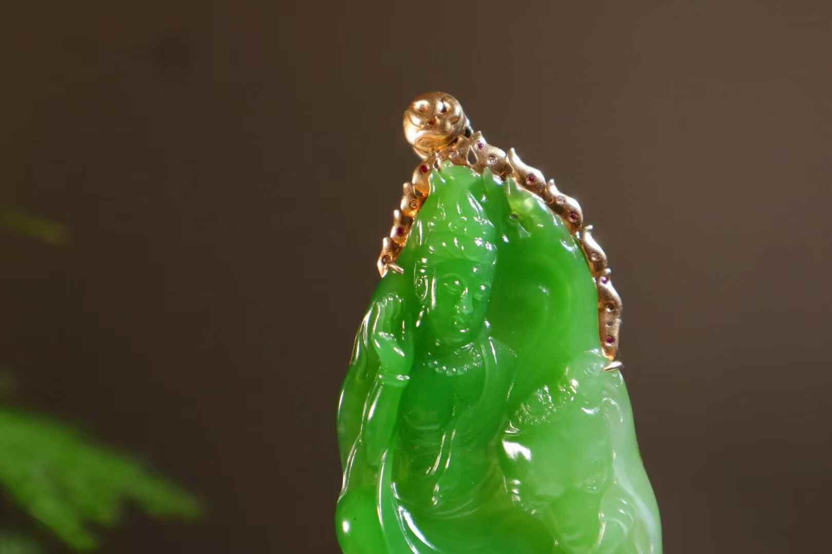 61874 和田玉碧玉普賢菩薩