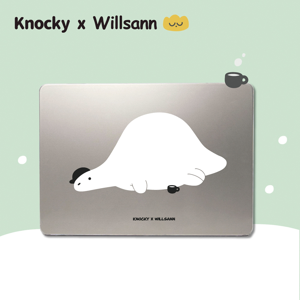 【Knocky x Willsann】『Lazy Dinoo』MacBook Air/Pro 透亮筆電保護殼