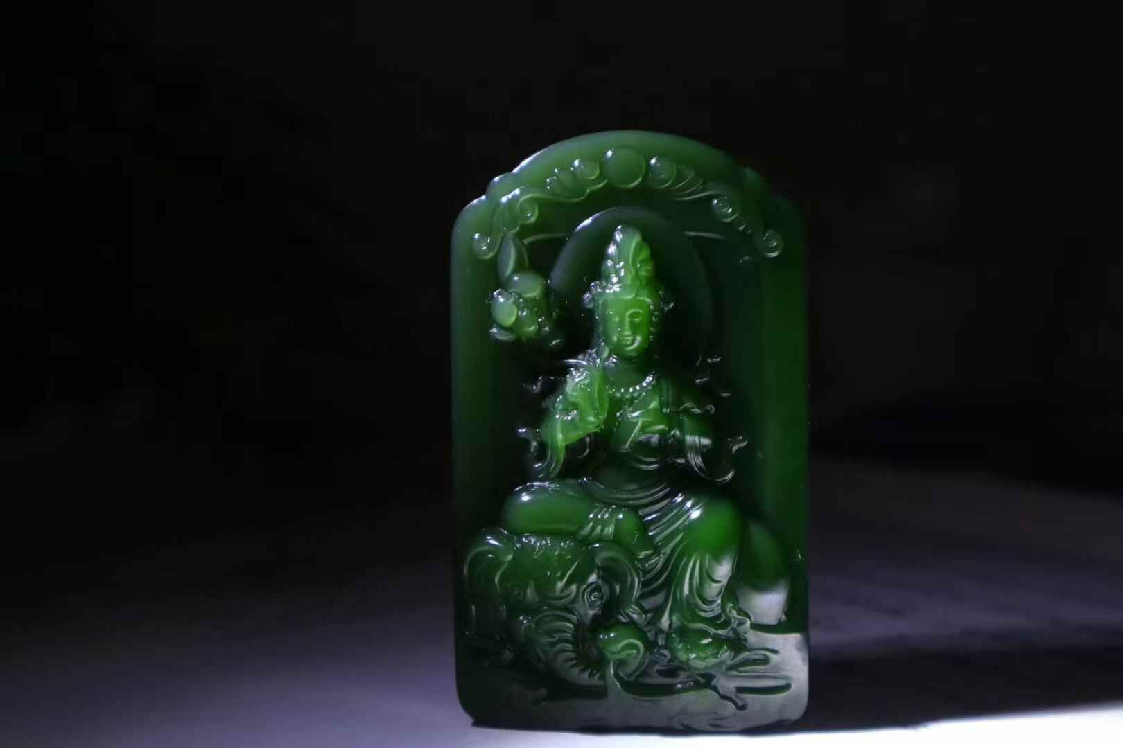 61876 和田玉冰底碧玉普賢菩薩