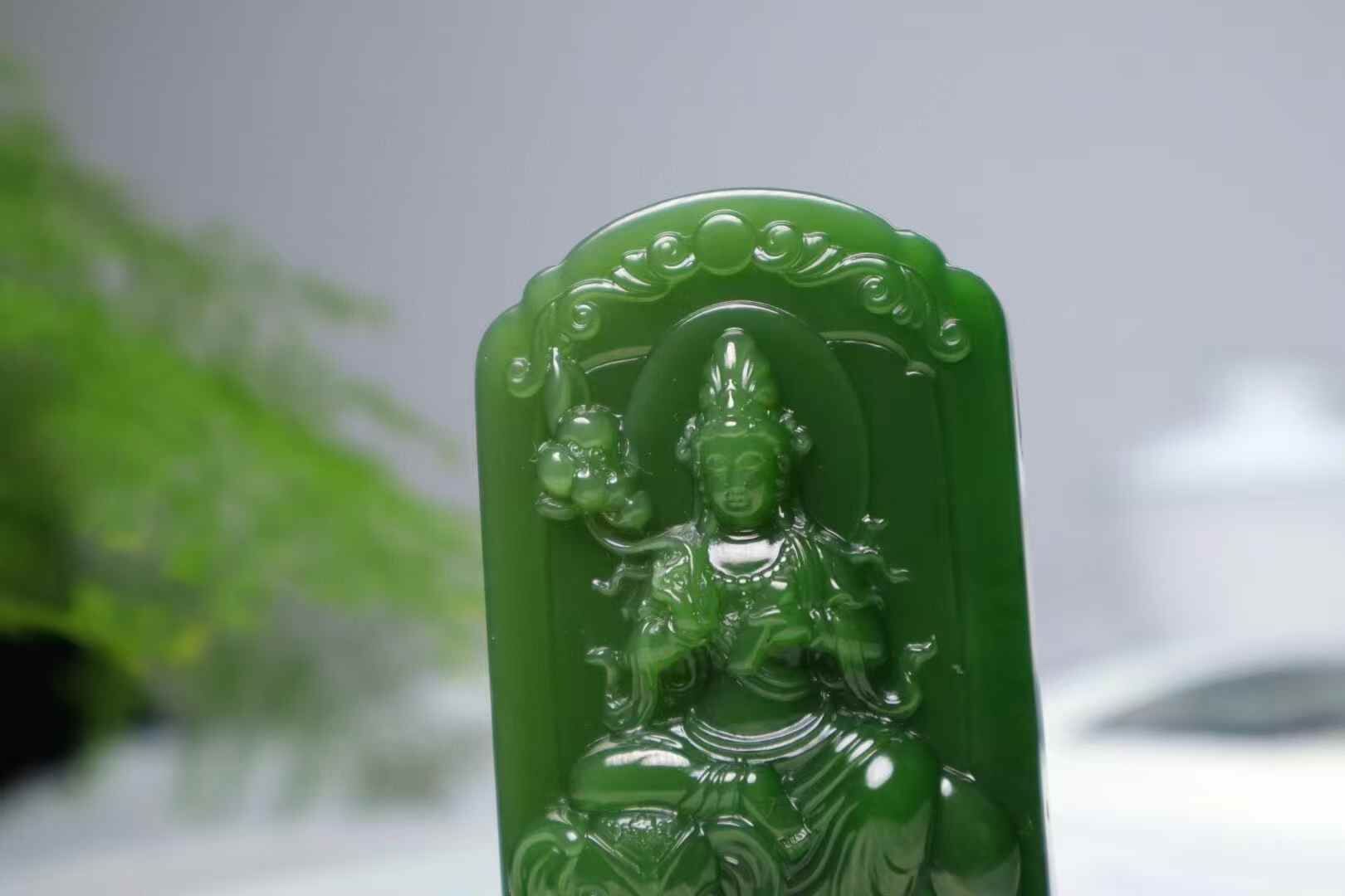61876 和田玉冰底碧玉普賢菩薩