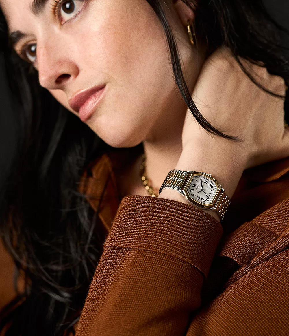 Harlow 永恆八芒復古羅馬數字女錶 雙色不鏽鋼鍊帶 27MM ES5362