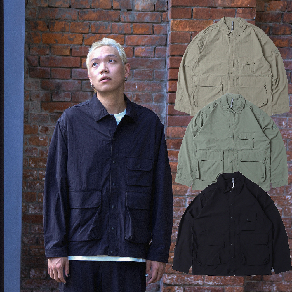 男女款 PALLADIUM SHIRT 黑 綠 卡其 輕薄 透氣 口袋 防潑水 長袖 襯衫【1011530】