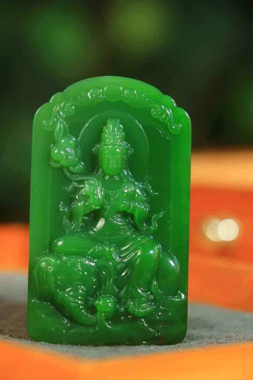 61878 和田玉碧玉普賢菩薩