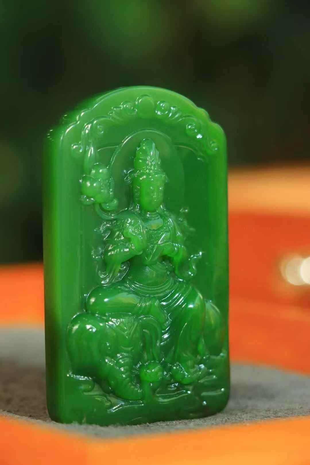 61878 和田玉碧玉普賢菩薩