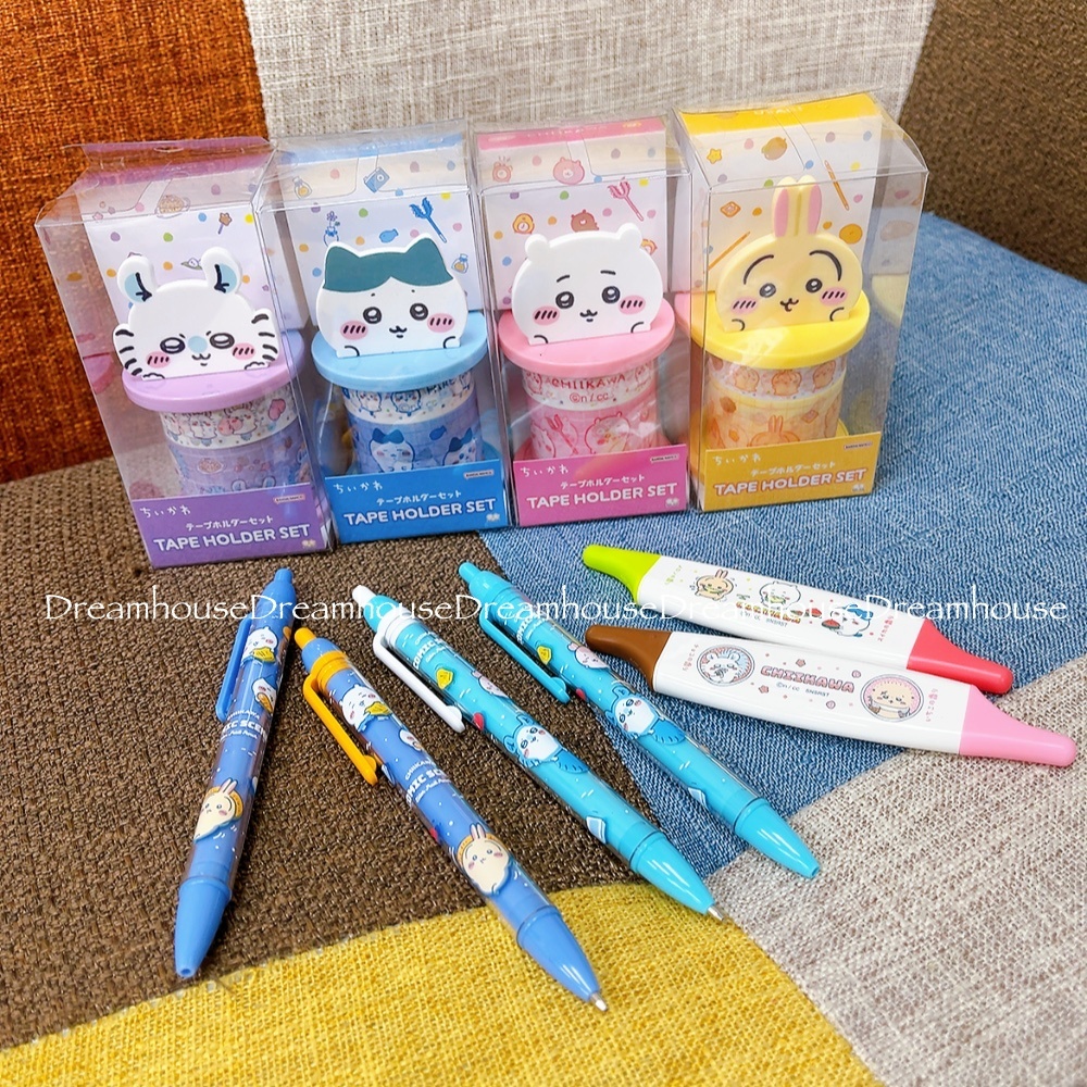 Chiikawa ちいかわ 吉伊卡哇 小八貓 烏薩奇 小桃 大頭造型 紙膠帶 黑筆 原子筆 自動鉛筆 螢光筆