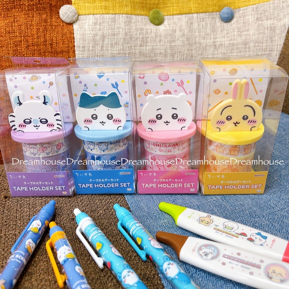 Chiikawa ちいかわ 吉伊卡哇 小八貓 烏薩奇 小桃 大頭造型 紙膠帶 黑筆 原子筆 自動鉛筆 螢光筆