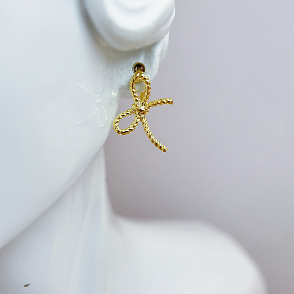 紐繩蝴蝶結耳環