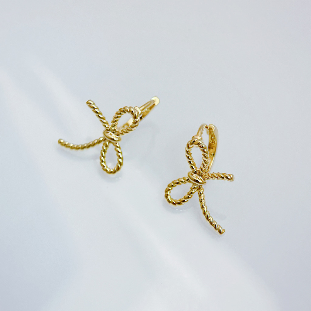 紐繩蝴蝶結耳環