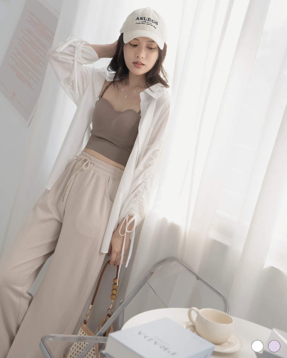 韓系造型抽繩襯衫