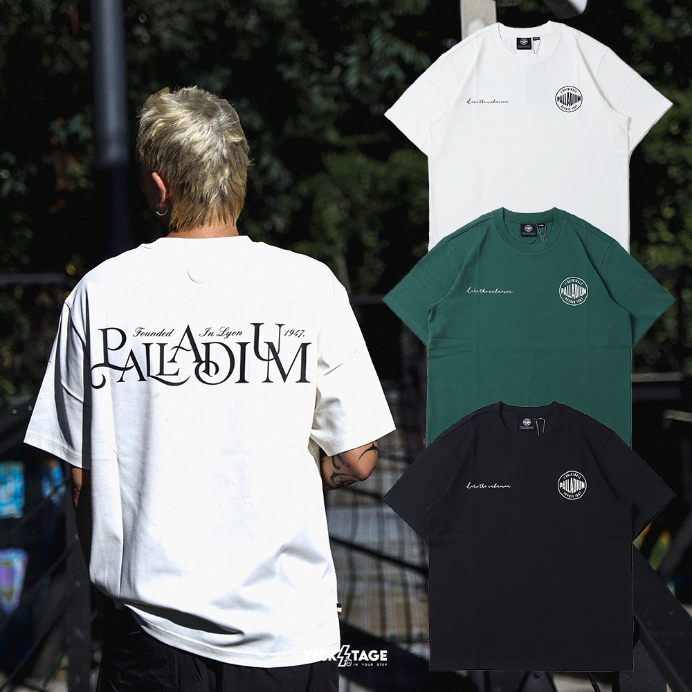 男女款 PALLADIUM LOGO LOOSE FIT TEE 黑 白 綠 印花 立體LOGO 英文 短T【1011346】