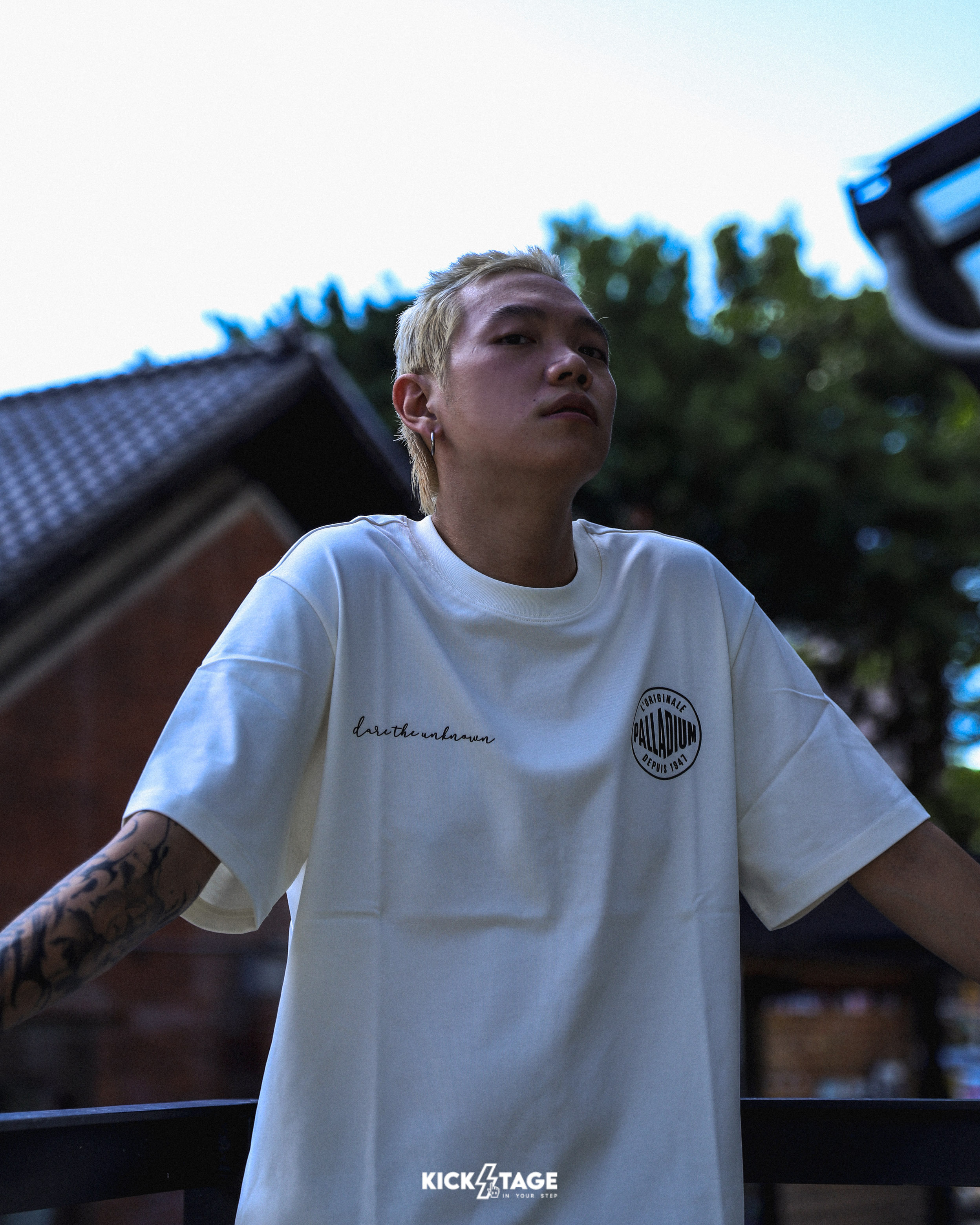 男女款 PALLADIUM LOGO LOOSE FIT TEE 黑 白 綠 印花 立體LOGO 英文 短T【1011346】