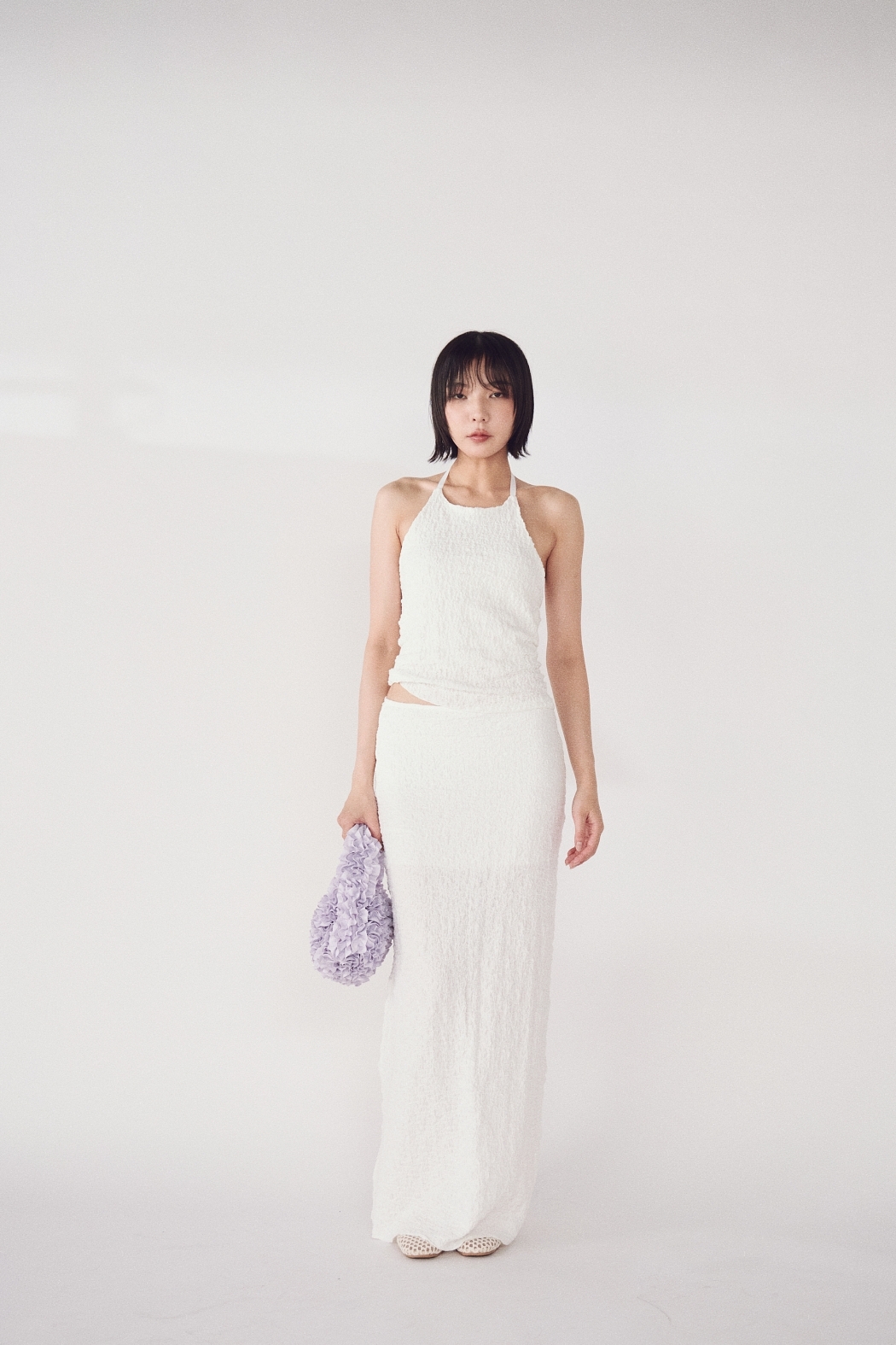 【瑕疵】泡泡布及踝長裙-白