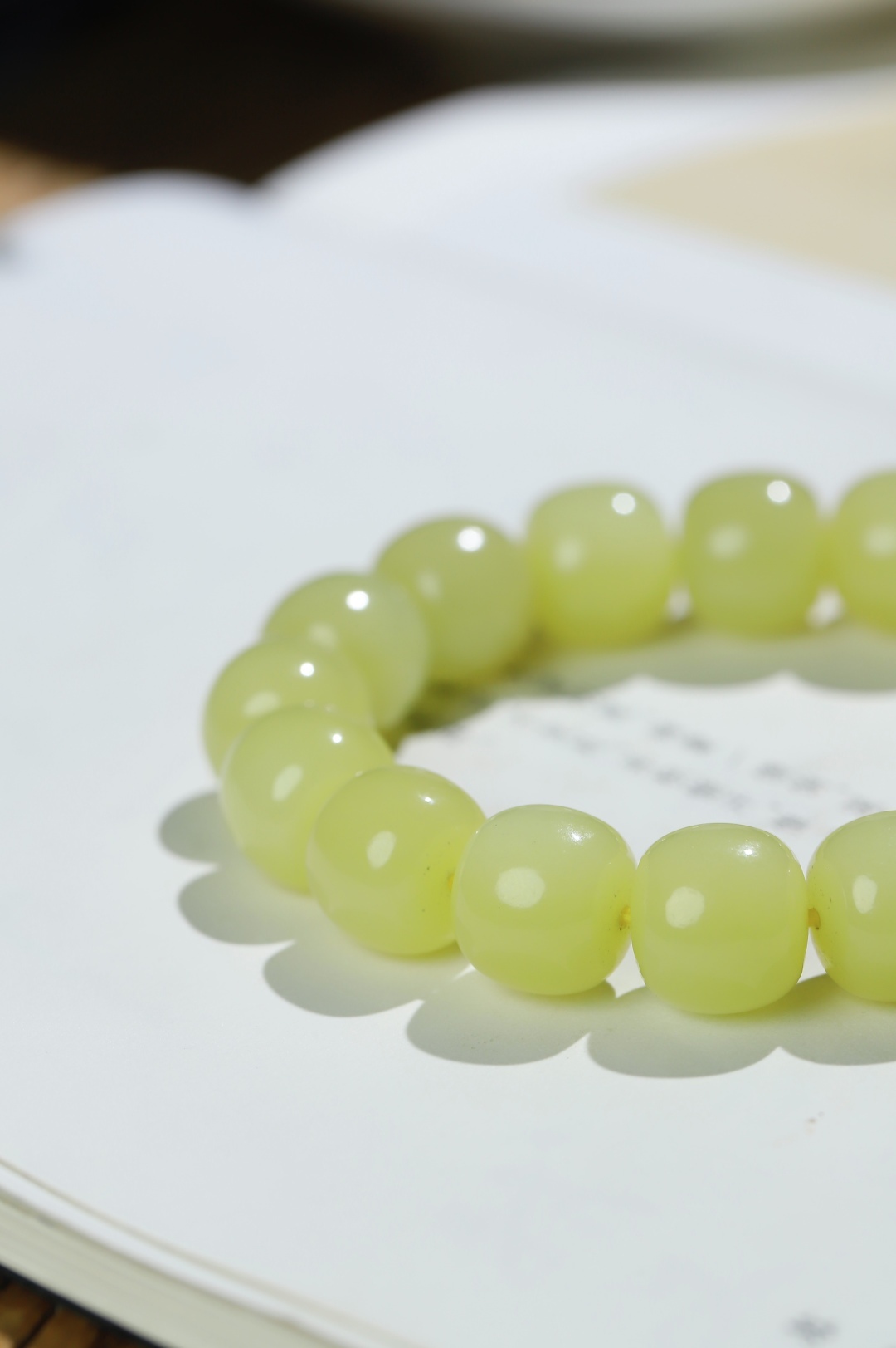 618126 和田玉黃口老型珠手串 (11-12mm直徑)