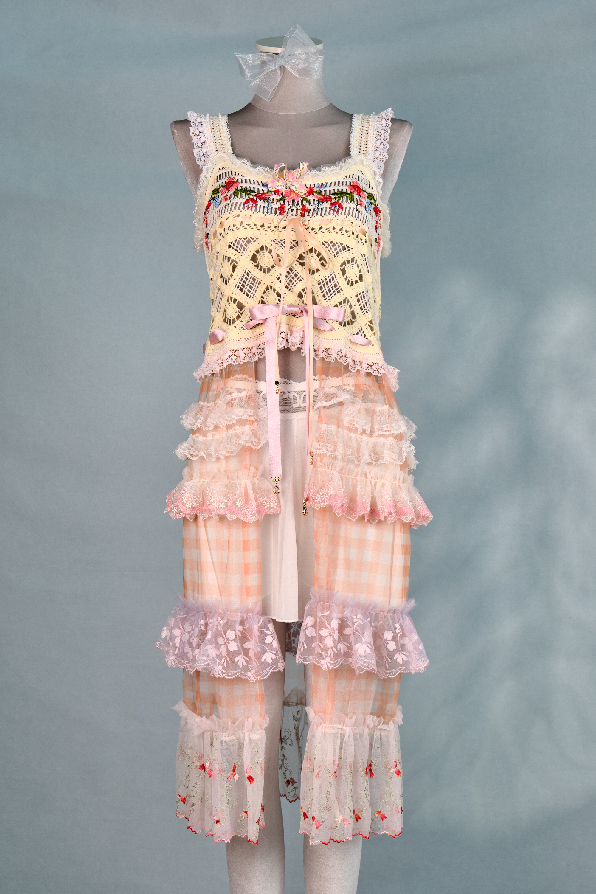 12324 Knitted Vest-Style Slit Long Dress Cover