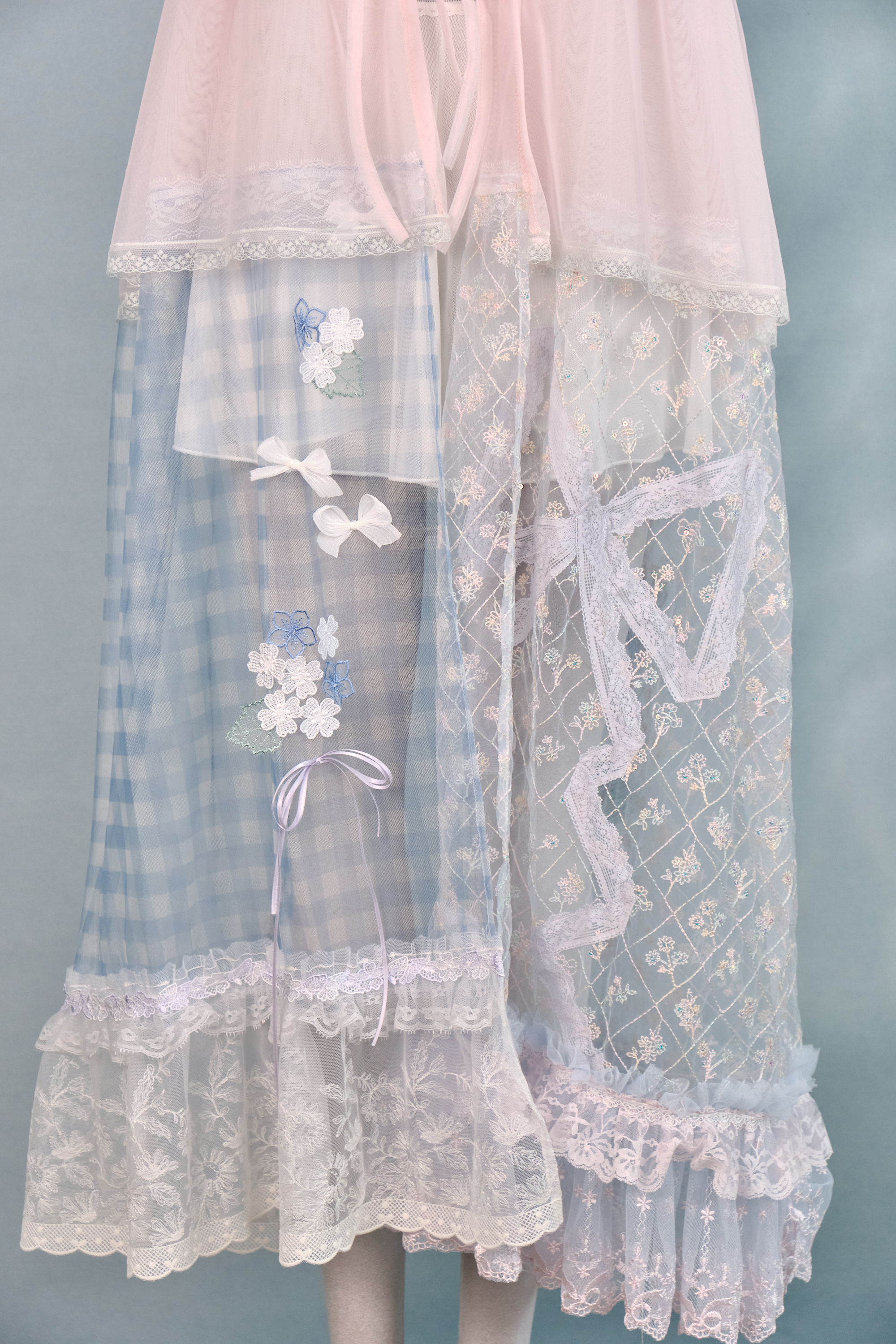 12328 Colorful Sheer Suspender Open-Chest Long Dress Cover/Jacket