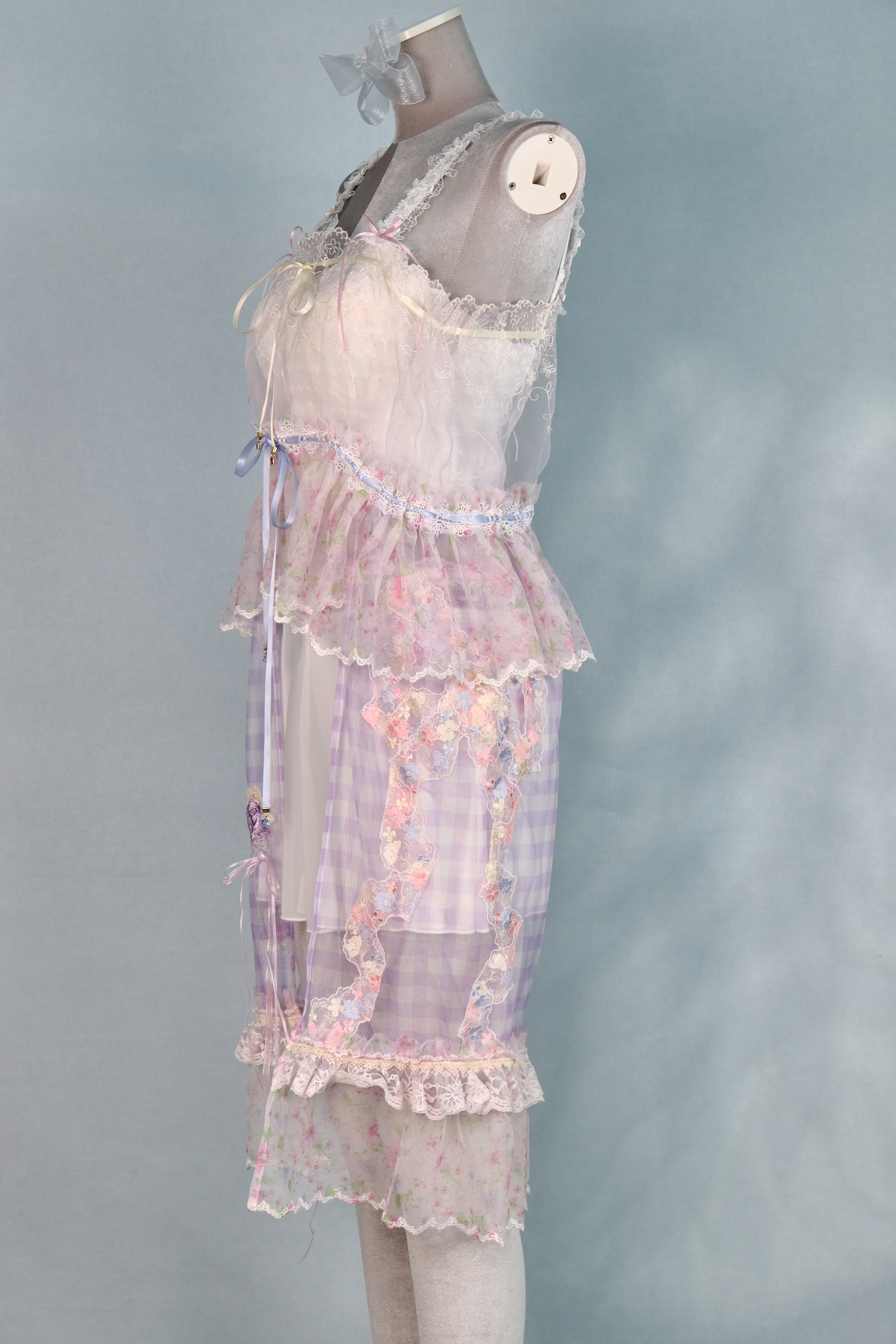 12334 Colorful Sheer Suspender Open-Chest Long Dress Cover/Jacket