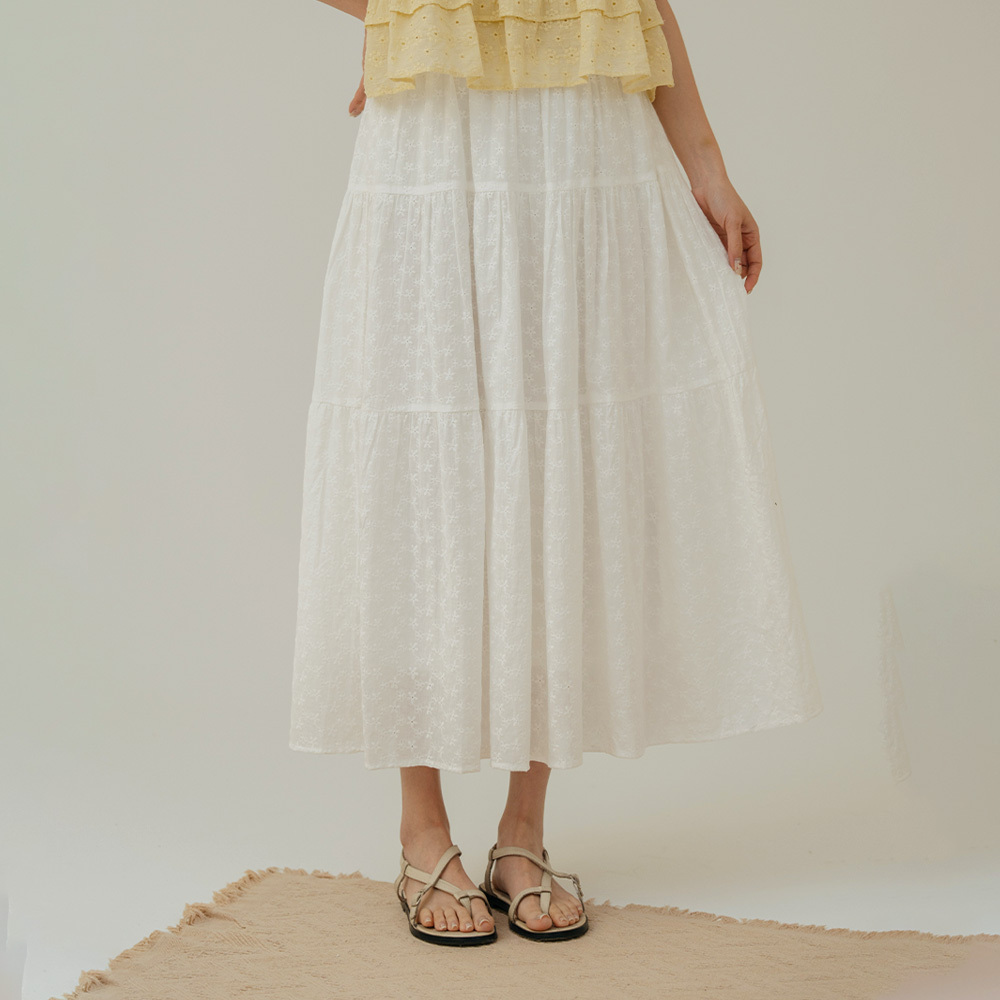 All-over floral embroidered cake dress【03021624】in stock+pre-order