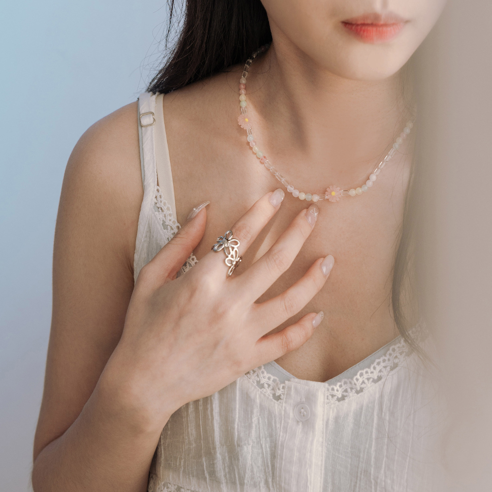 Metal hollow large flower shape ring【07060253】in stock+pre-order