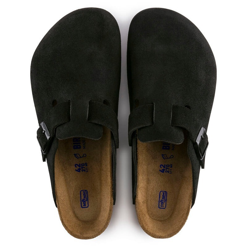 特價現貨┃BIRKENSTOCK BOSTON BS 黑色 麂皮 軟墊
