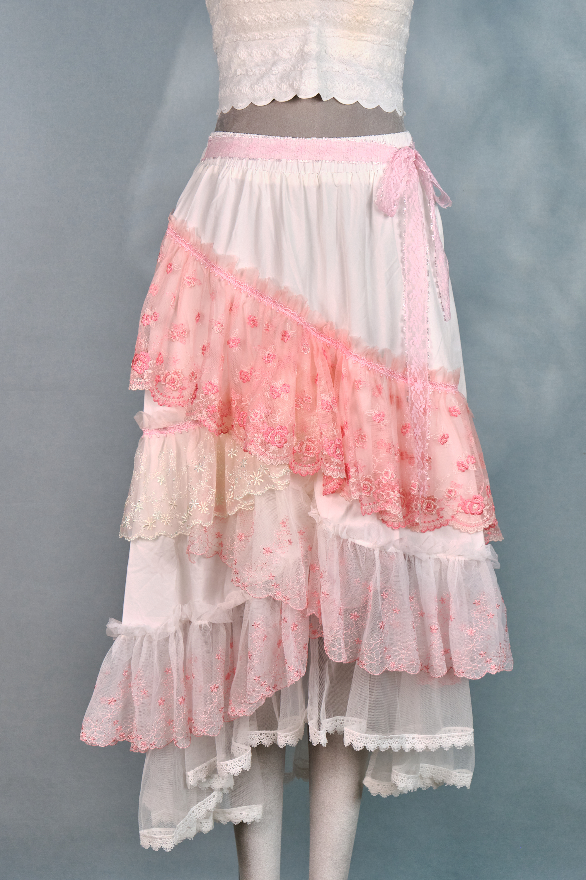 12354 Beach Vacation Style Front-Short Back-Long Irregular Skirt