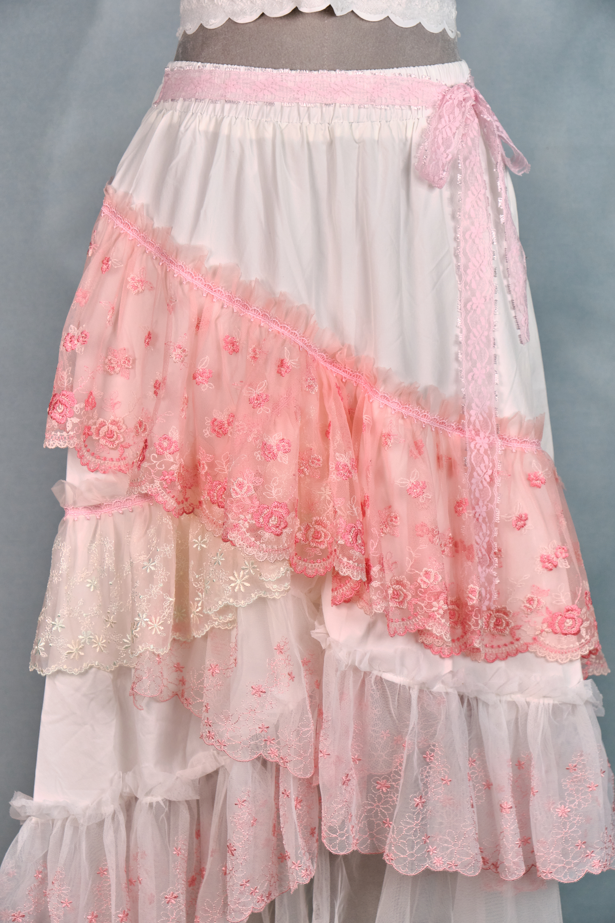 12354 Beach Vacation Style Front-Short Back-Long Irregular Skirt