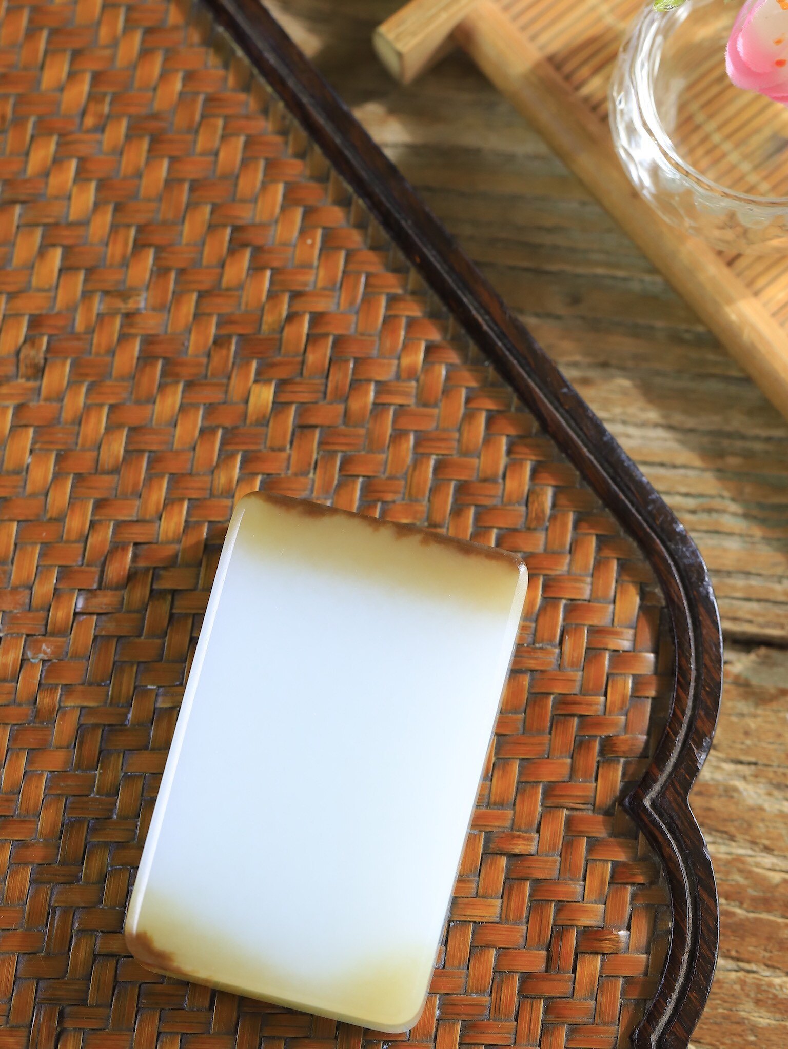 和田玉糖白平安牌,天然和田玉軟玉