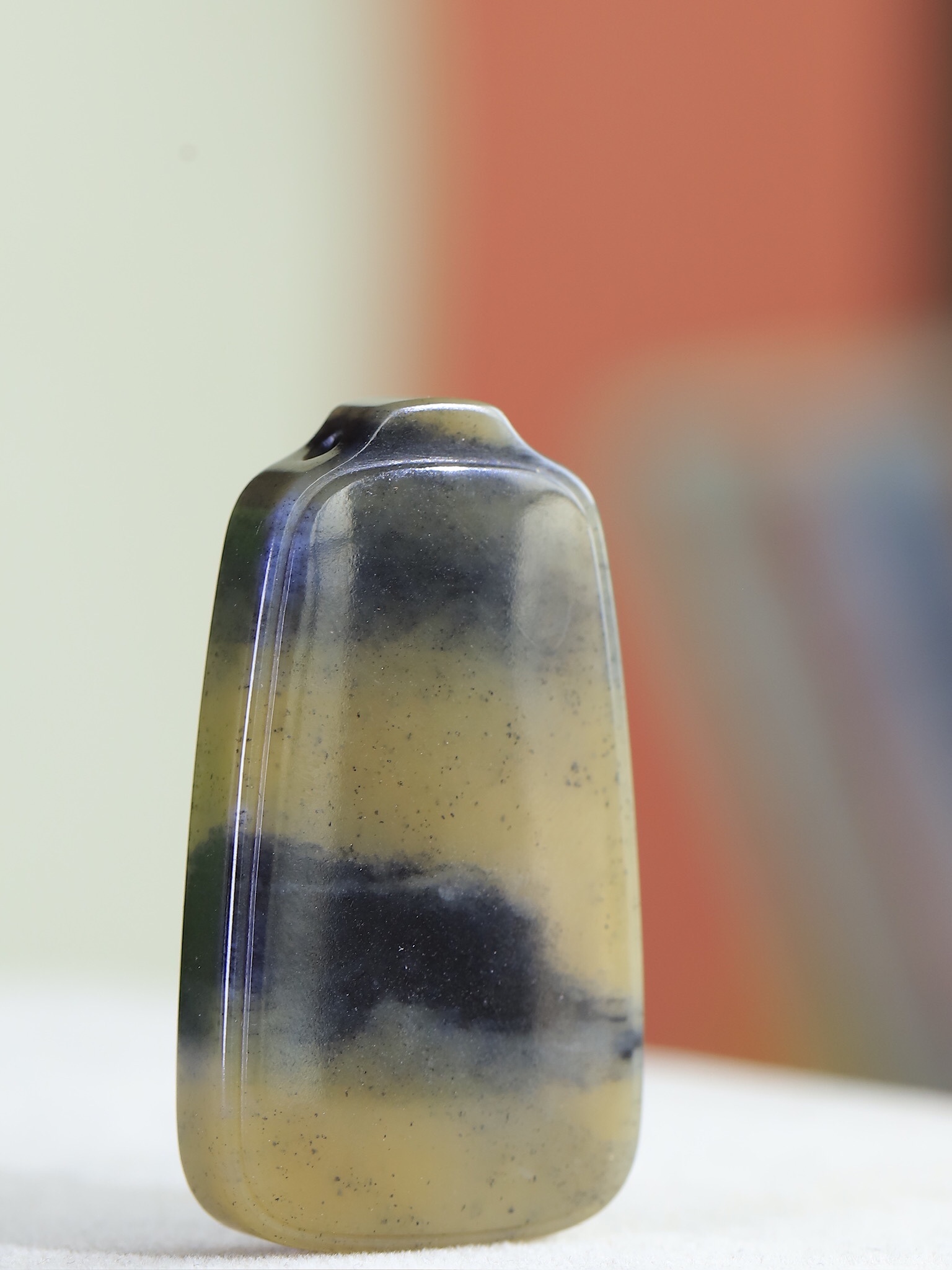 618128 和田玉青花帶糖平安牌