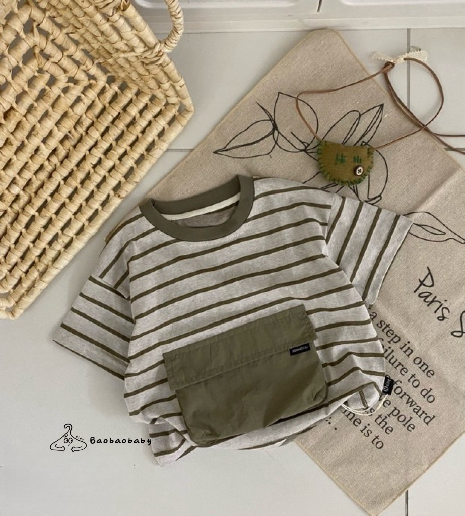 綠野探險條紋TEE