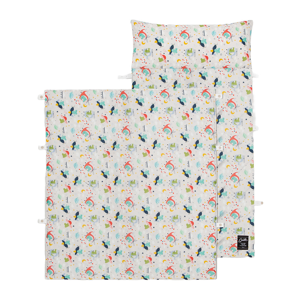 gunite 超透氣抗菌天絲加厚床墊_三合一兒童睡袋(附防塵收納袋)｜Dino飛行恐龍