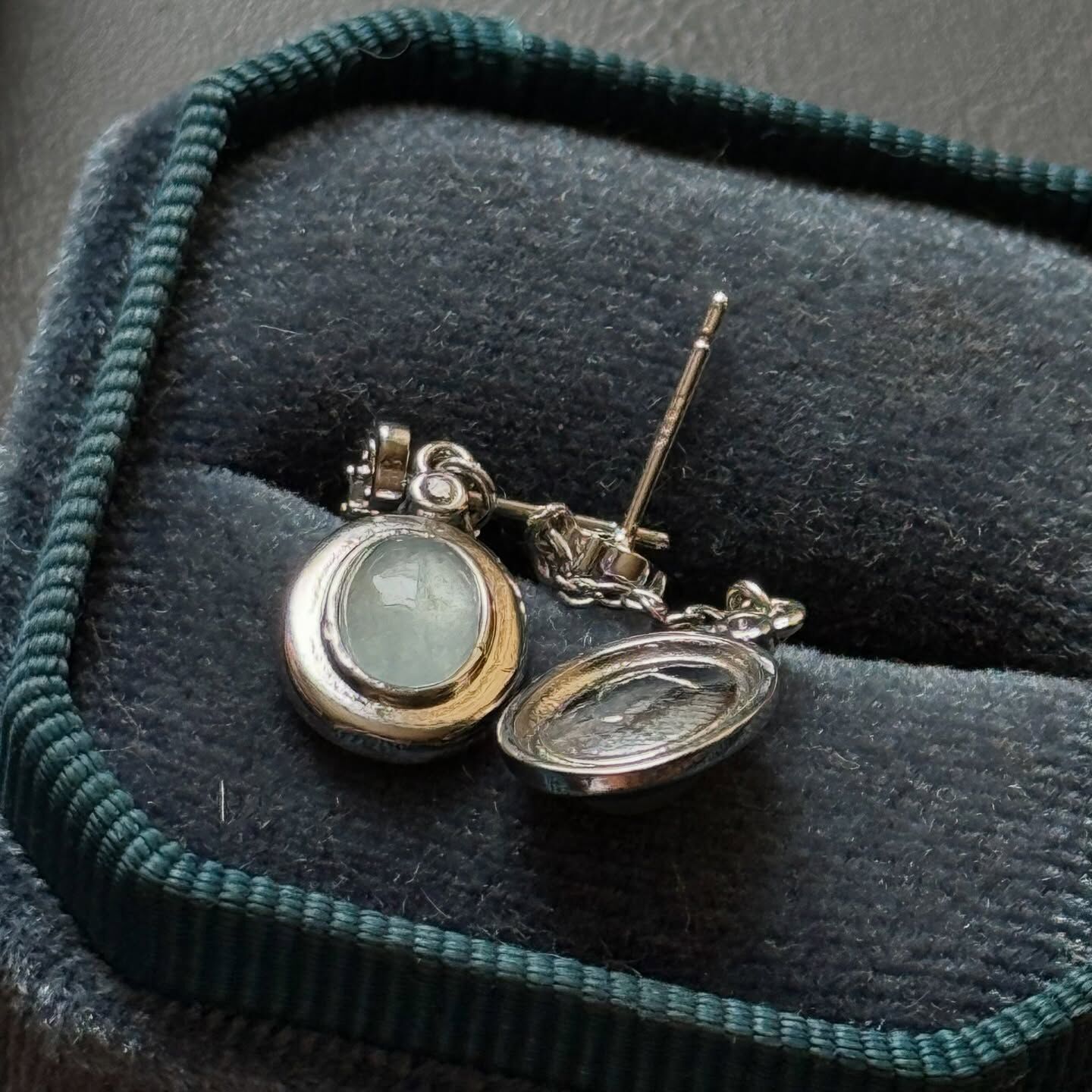 [原石] 海藍寶 925銀針 水晶耳環