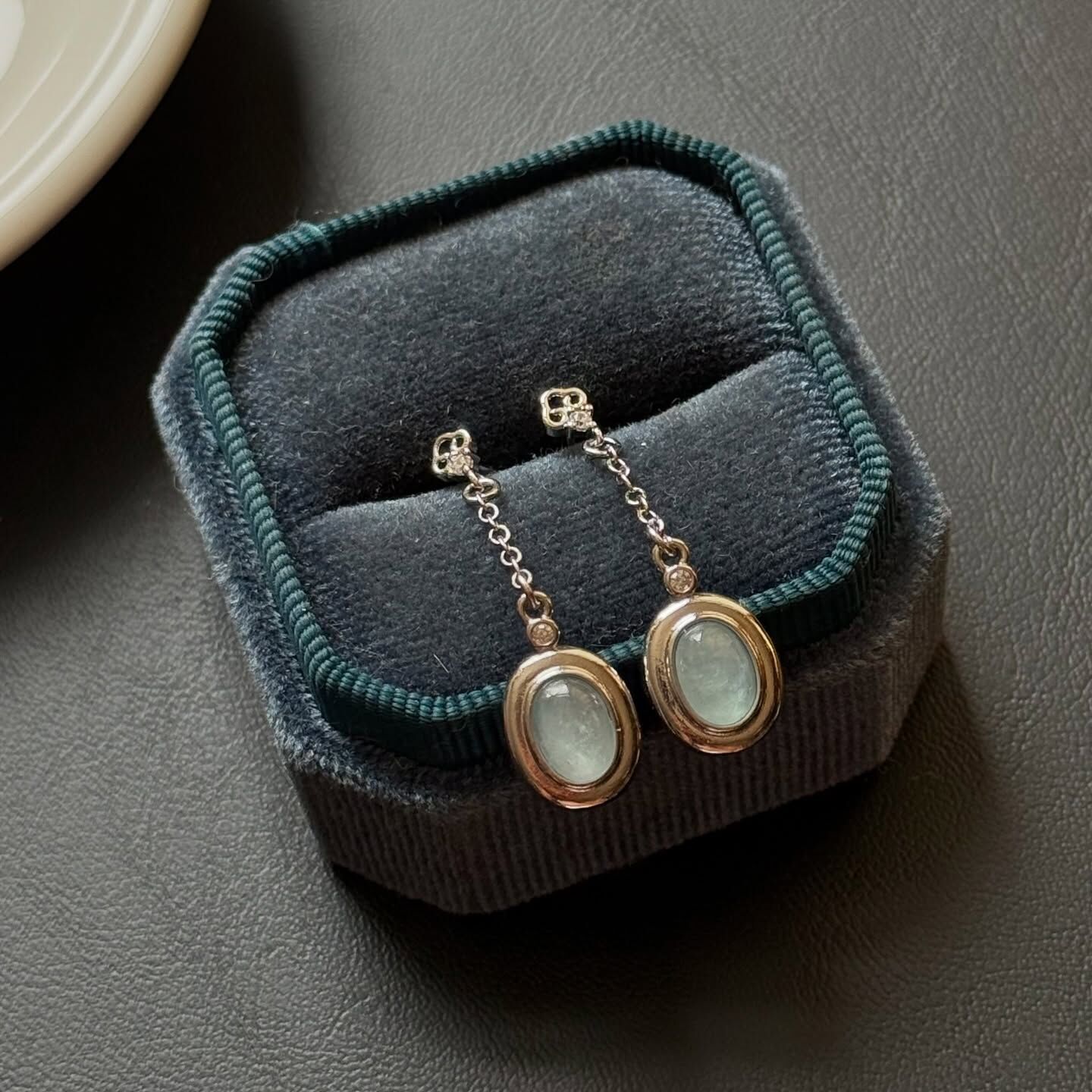 [原石] 海藍寶 925銀針 水晶耳環