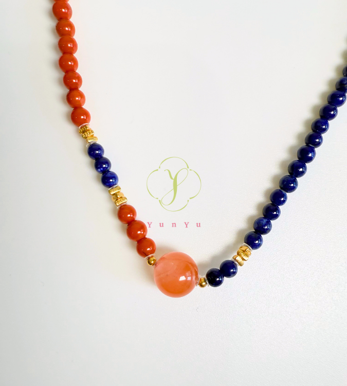 雙圈南紅配蜜蠟