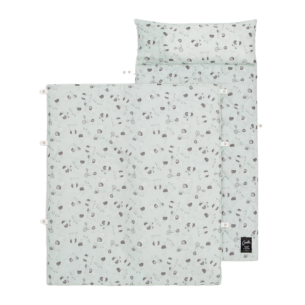 gunite 超透氣抗菌天絲加厚床墊_三合一兒童睡袋(附防塵收納袋)｜Elly特技象