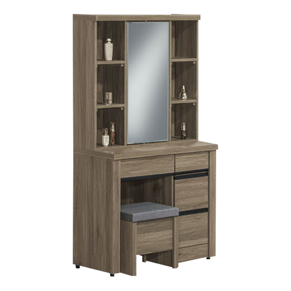 恩倫3尺化妝桌/旋轉式鏡台/梳妝台(附化妝椅)