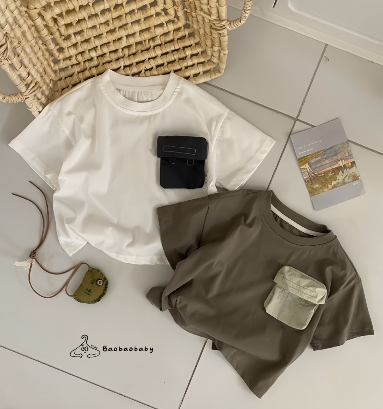 機能口袋拼接TEE