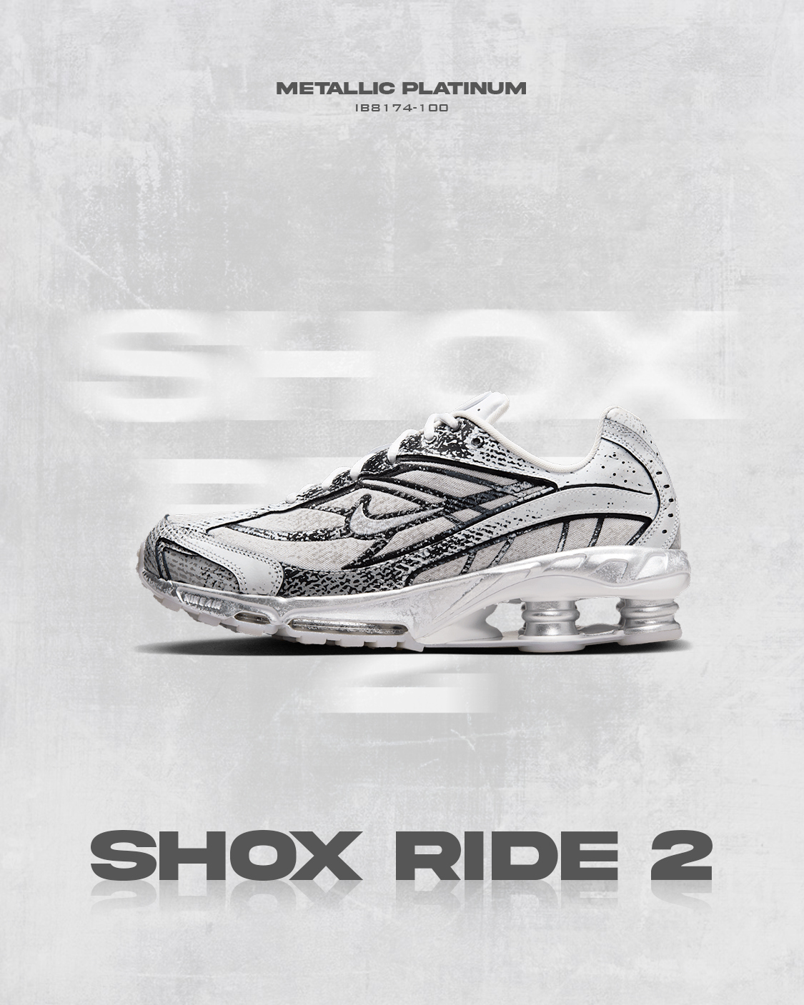 iSNEAKERS｜Nike Shox Ride 2 "Metallic Platinum" 做舊白銀 IB8174-100