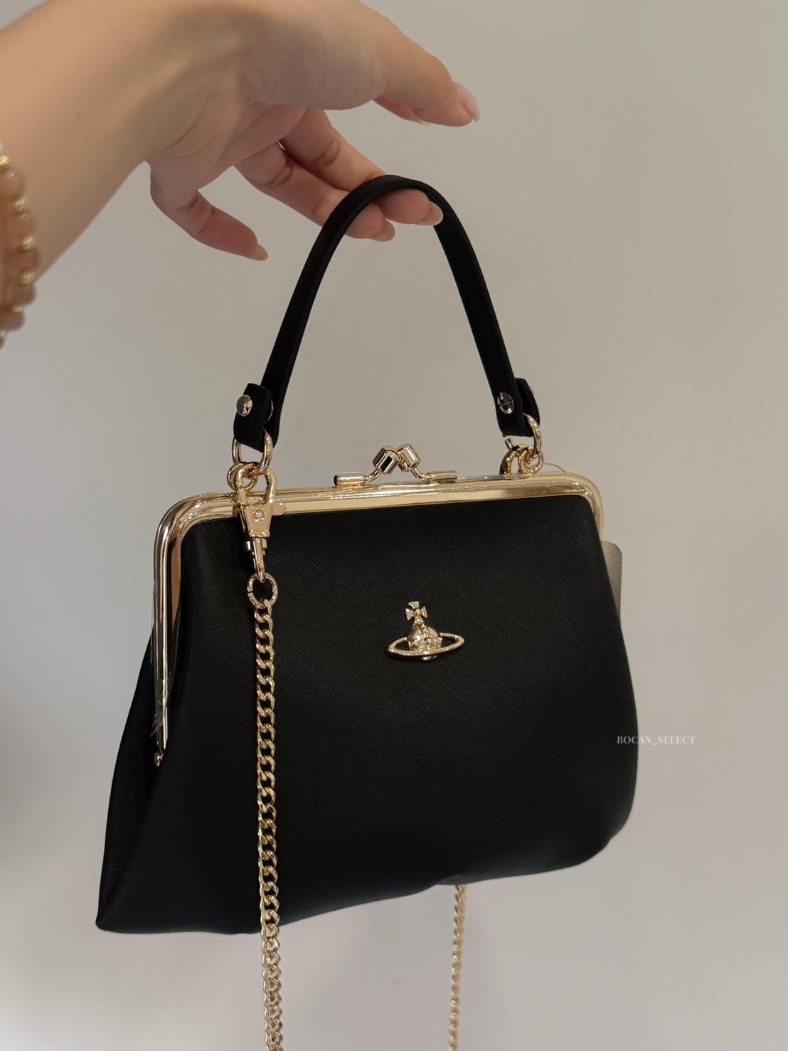 VIVIENNE WESTWOOD 西太后 黑金餃子包 可拆卸鏈條 西太后包