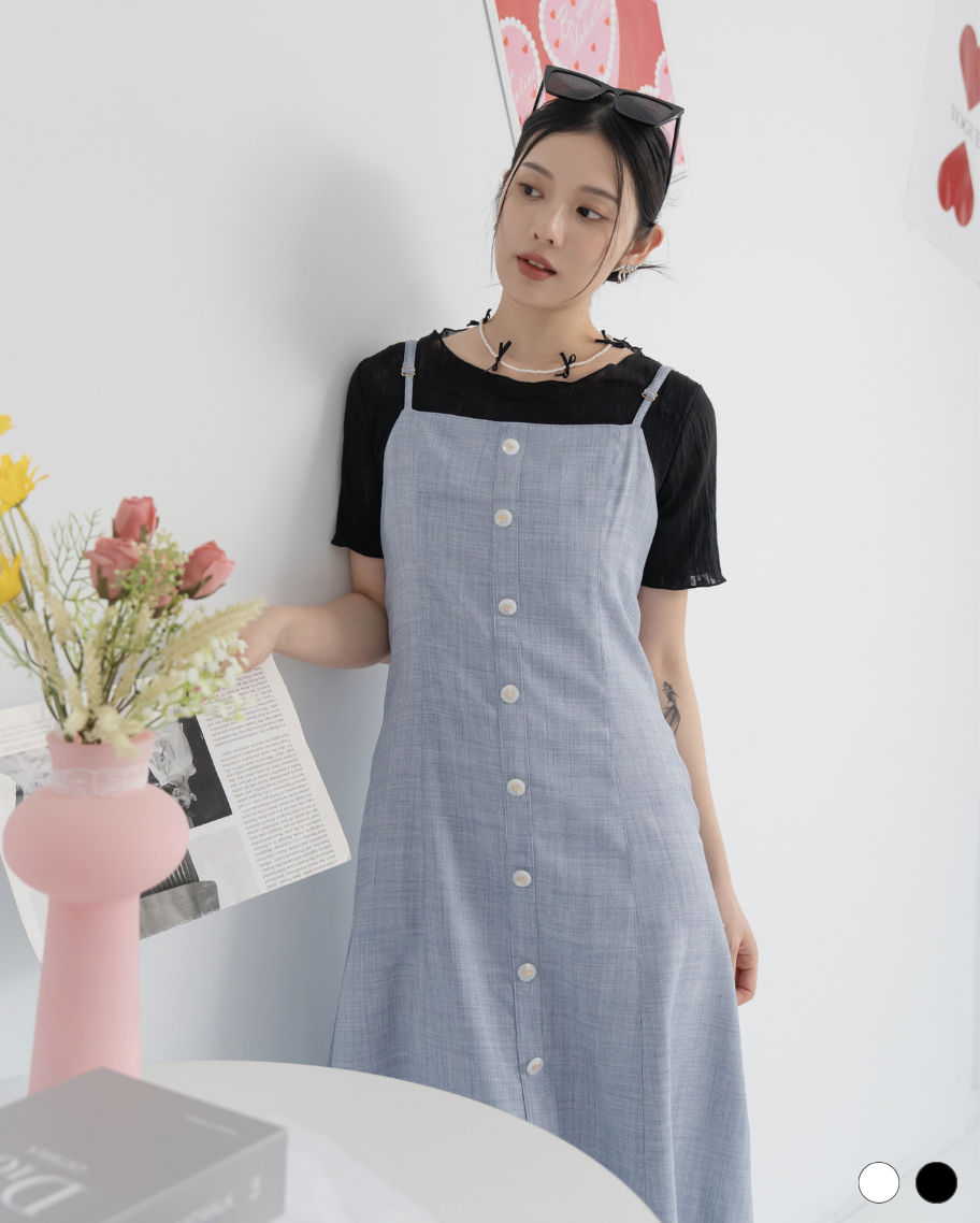 優雅皺褶透膚内搭