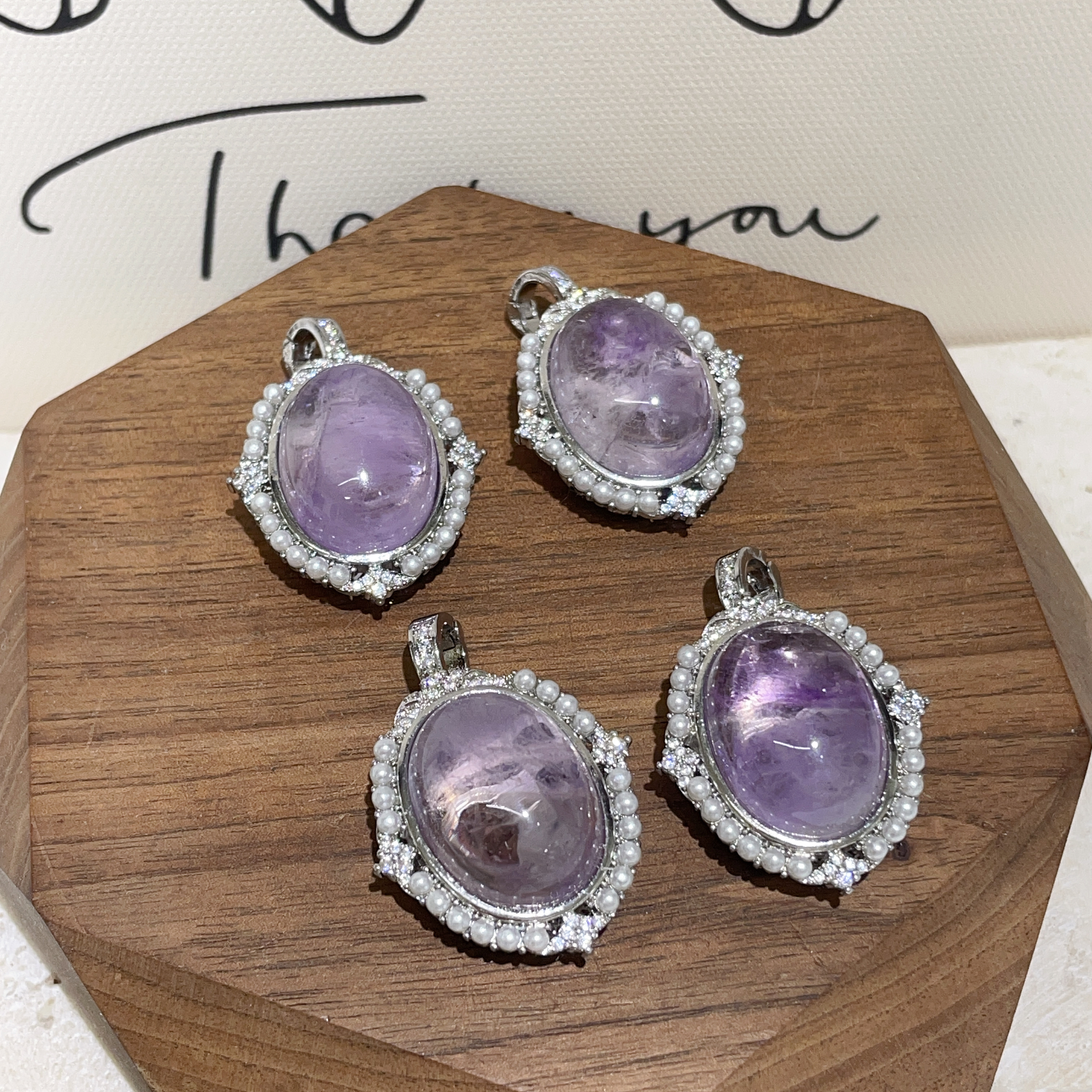 紫水晶盒子吊墜隨意扣