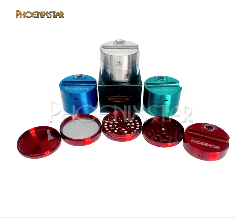 🇺🇸 Phoenix Star - PGR45 Pipe Attachment w/ Lighter Holder Aluminum Grinder 煙斗研磨器