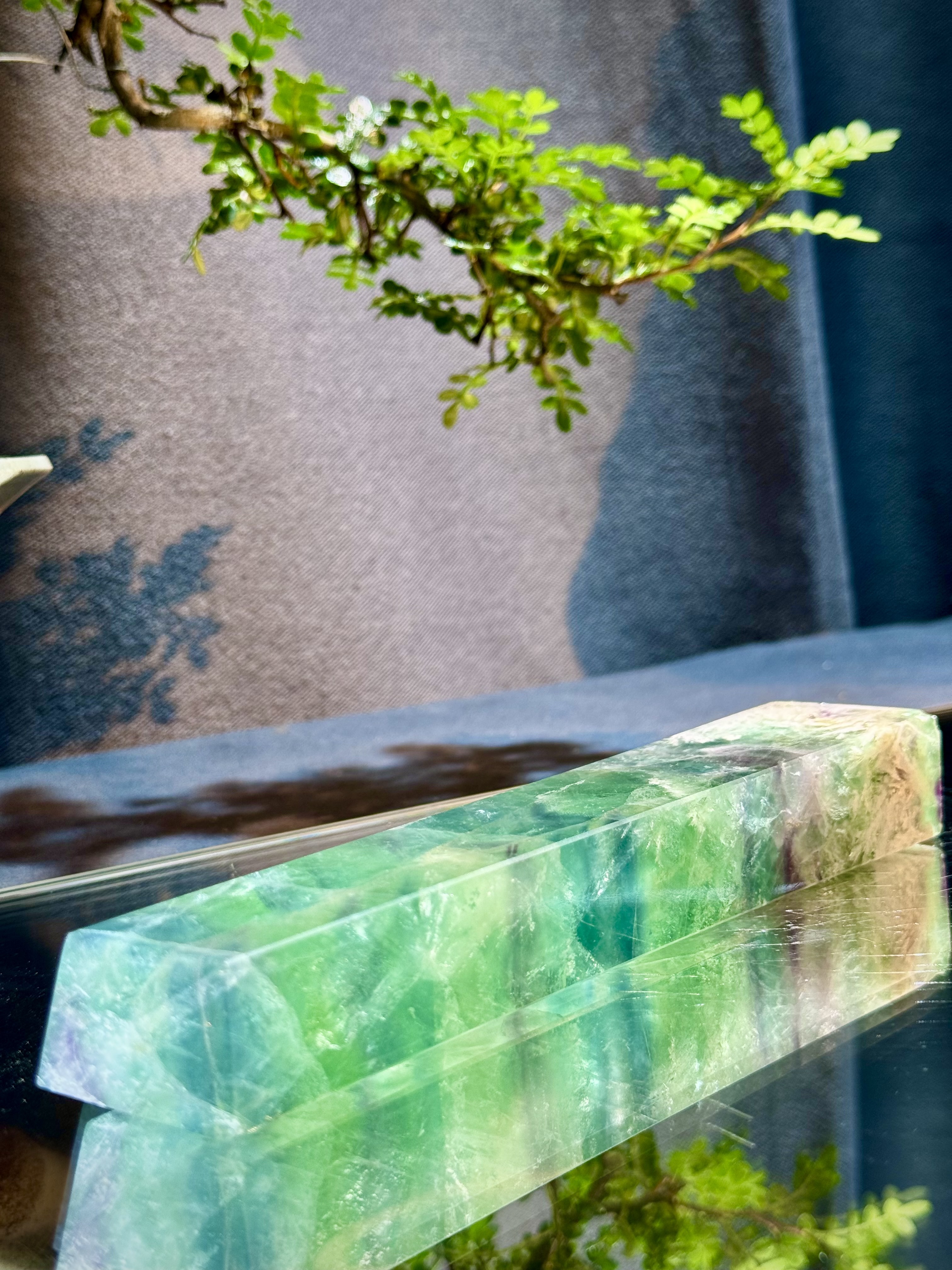 羽毛螢石柱 5902