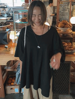 春夏新款/U領側開叉長版上衣 MANIFEST正韓🇰🇷