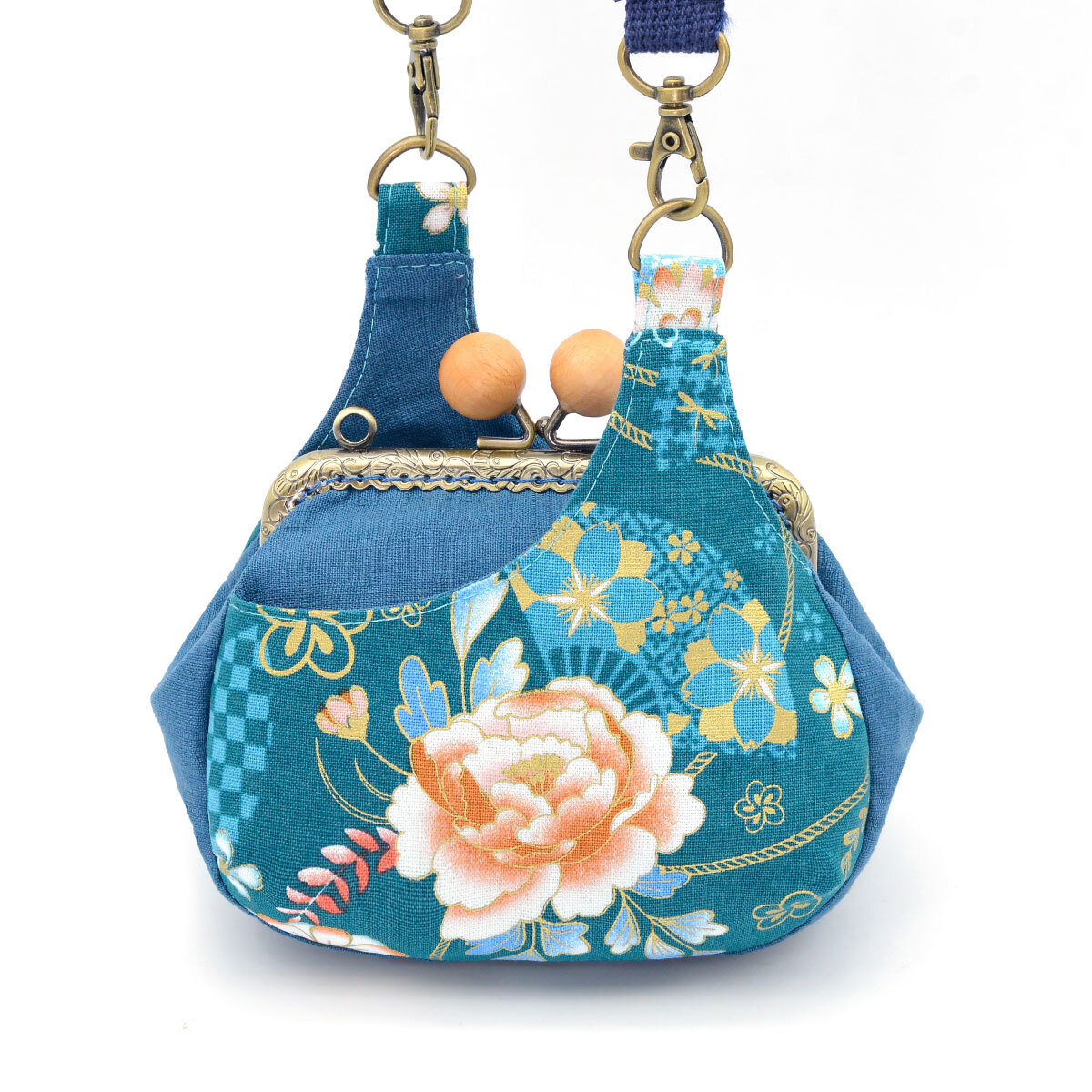 迷你口金斜背包-花與扇(材料包)