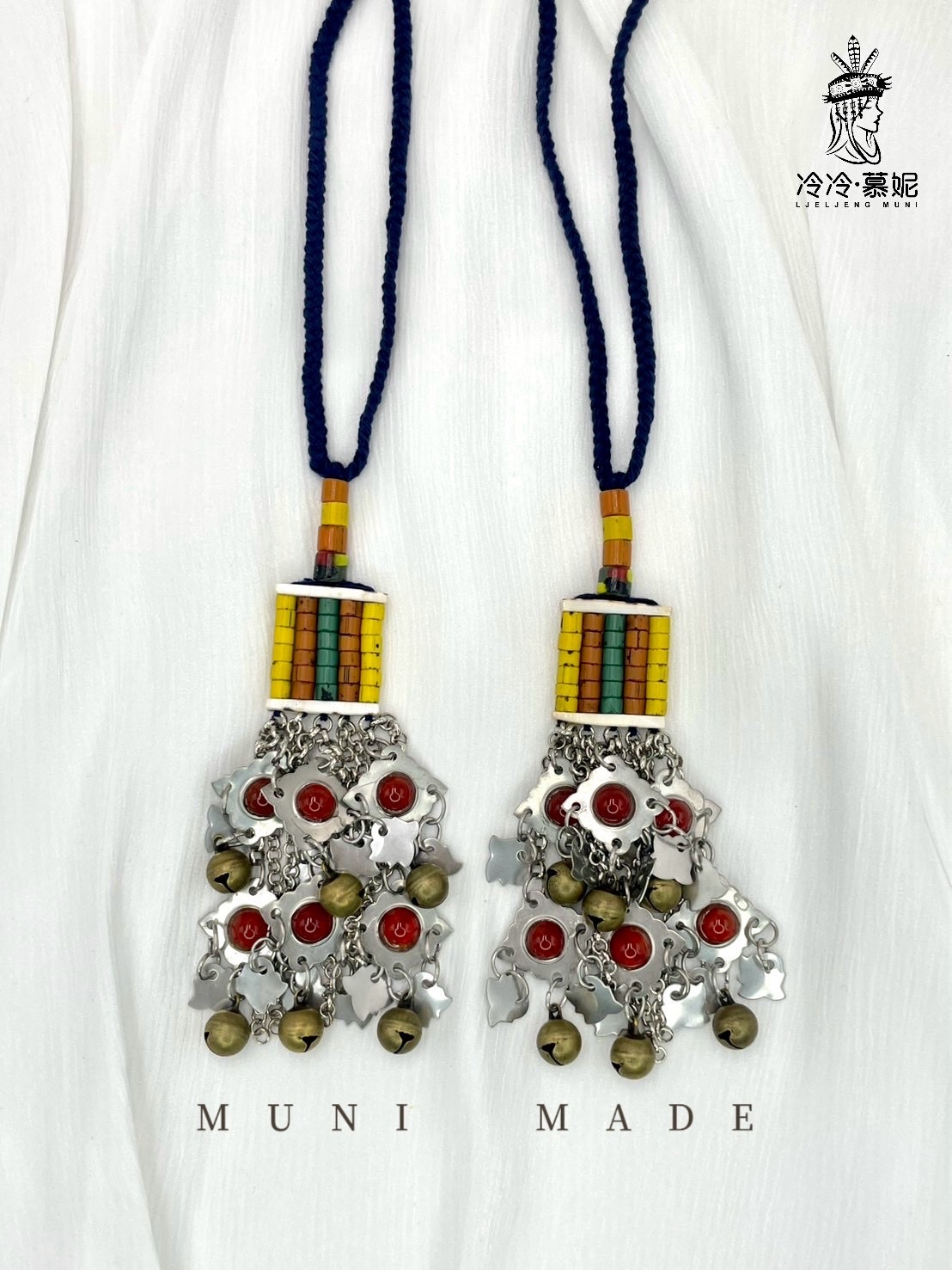 M-No.73傳統花珠少女耳掛13cm