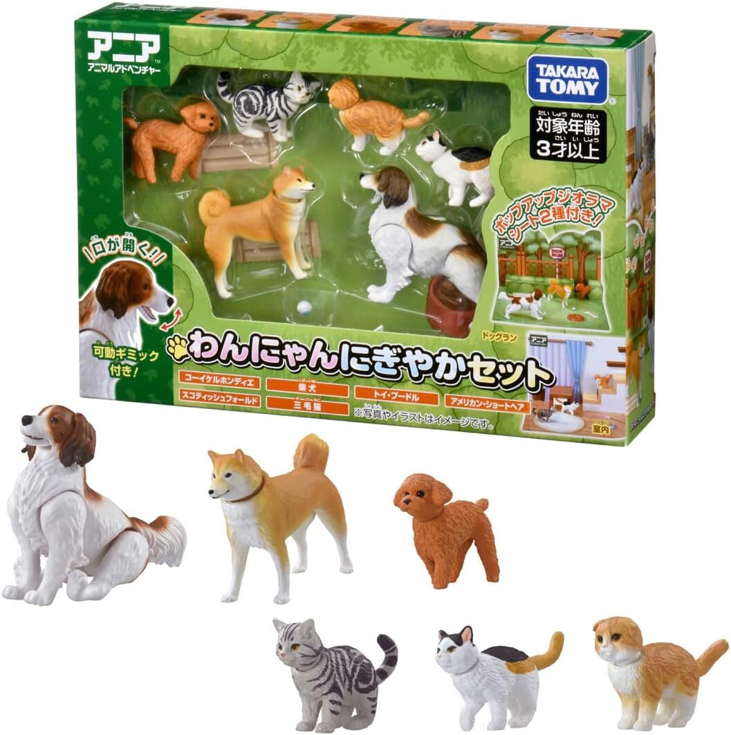 《 TAKARA TOMY 》 多美動物 ANIA 快樂狗狗貓貓組