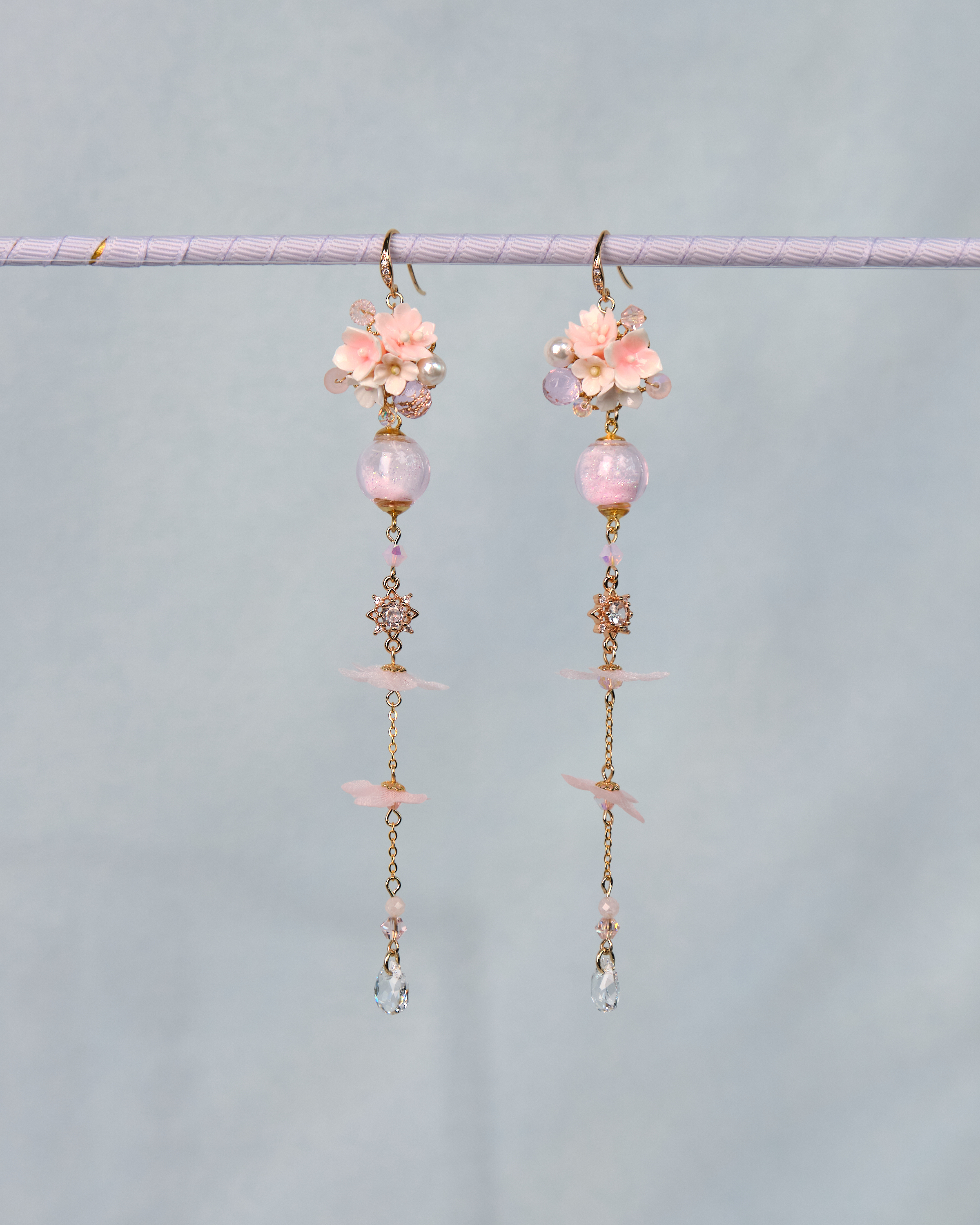 12477 Floral Trio POM POM S925 Earrings