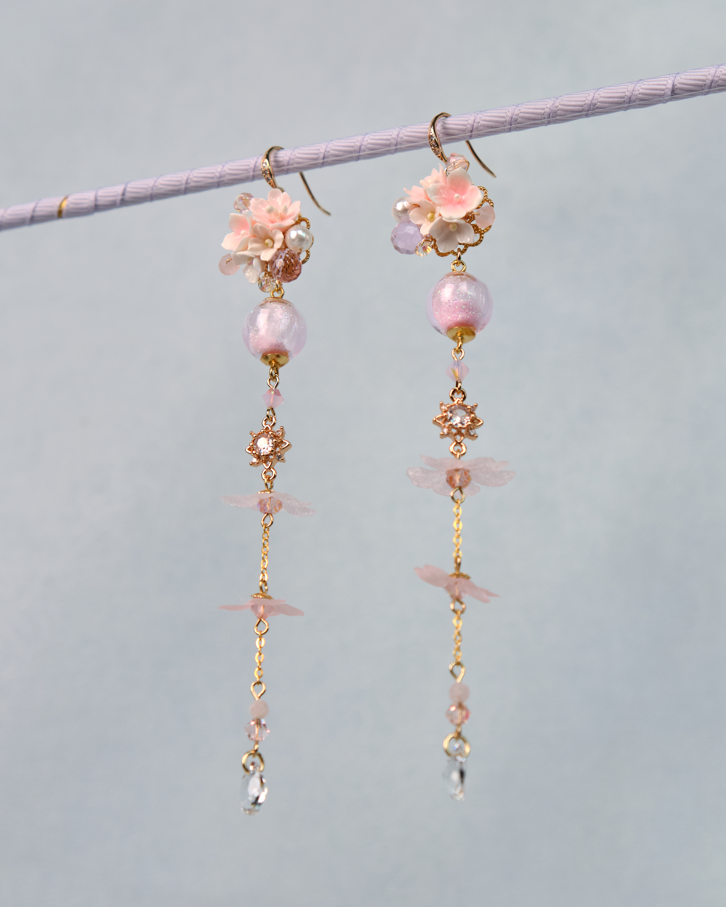 12477 Floral Trio POM POM S925 Earrings