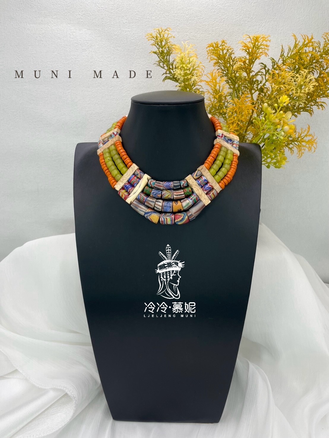 M-No.69傳統花珠四排頸鍊32cm