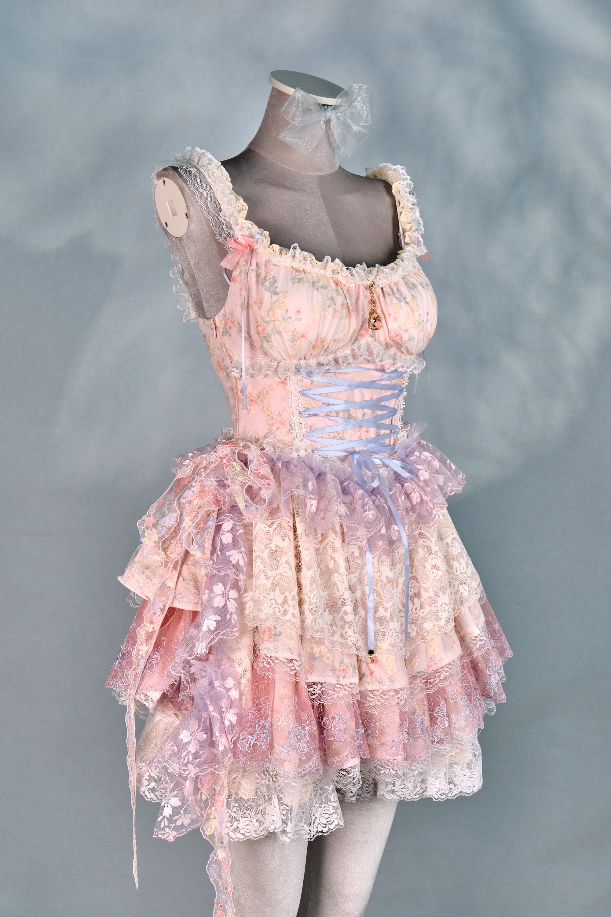 12467 Ruffled Layer Lace Ballet Skirt